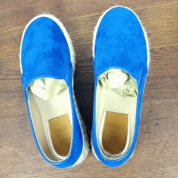 BELLA MARIE Blue Suede Slip-on Platform Loafers 7 - Picture 4 of 10